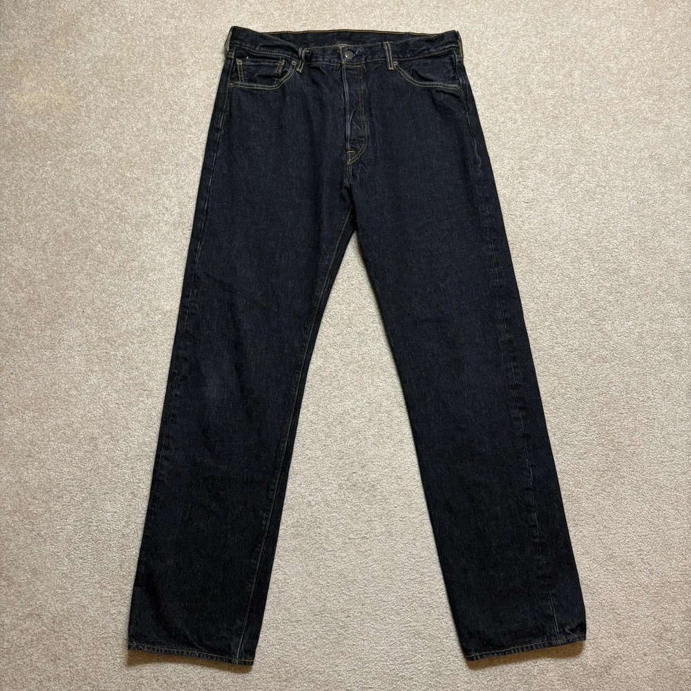 Vtg Levis 501 Jeans Mens 34x34 Dark Indigo Wash Straight Leg Button Fly USA 90s